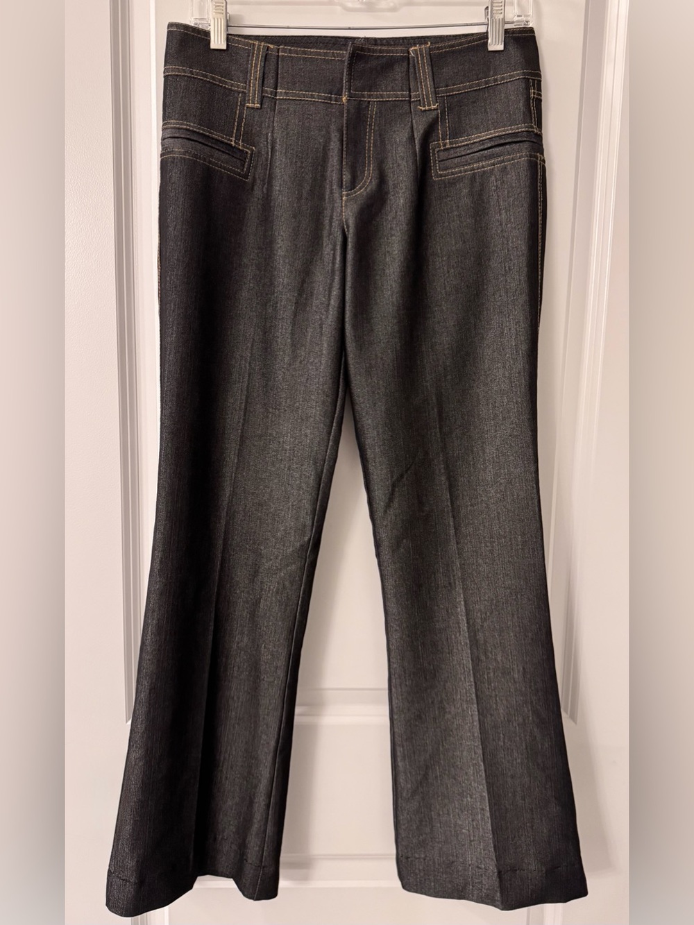 #1969 - Caché Contour Collection Gray Blue Tencel-Like Fashion Denim Boot Jeans